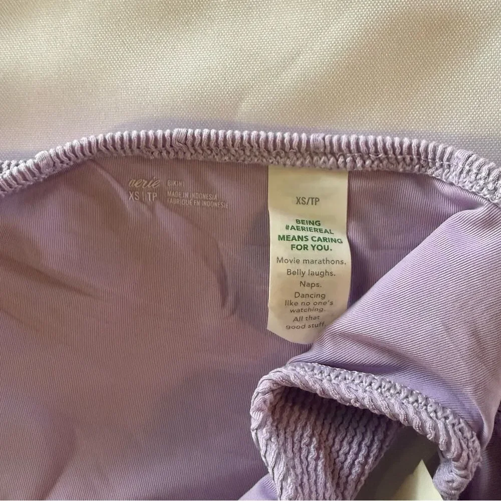 NWT Aerie Lavender Textured Bikini Bottom NWT Ribbed Swim Size XS